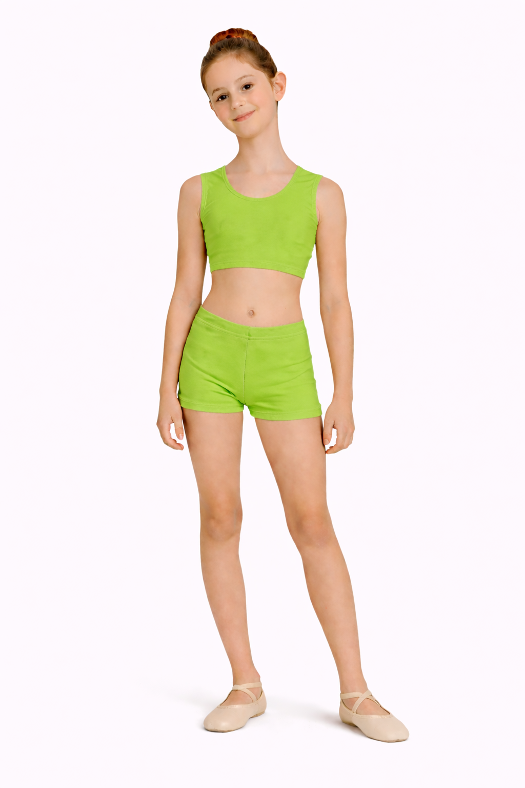 SHORT DANZA LYCRA VERDE MELA BAMBINA